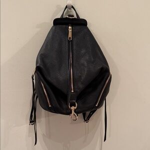 Rebecca Minkoff Black Backpack with Gold Accents